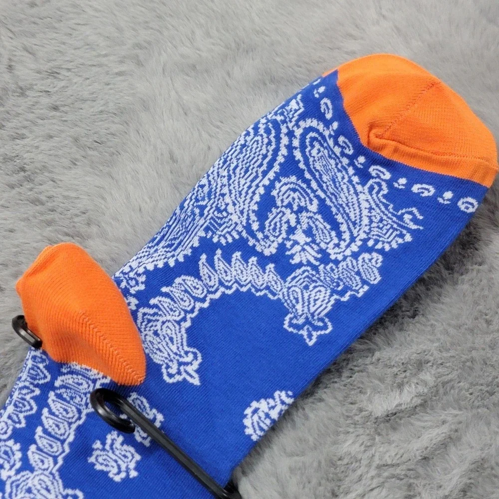 Polo Ralph Lauren Socks Mens 10-13 Blue Paisley Mid Calf Green Pony Cotton Blend